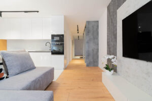 Minimalistyczny salon – fotografia wnętrz Katowice