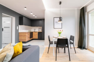 Przedpokój z dekoracyjnym oświetleniem – fotograf wnętrz Śląsk